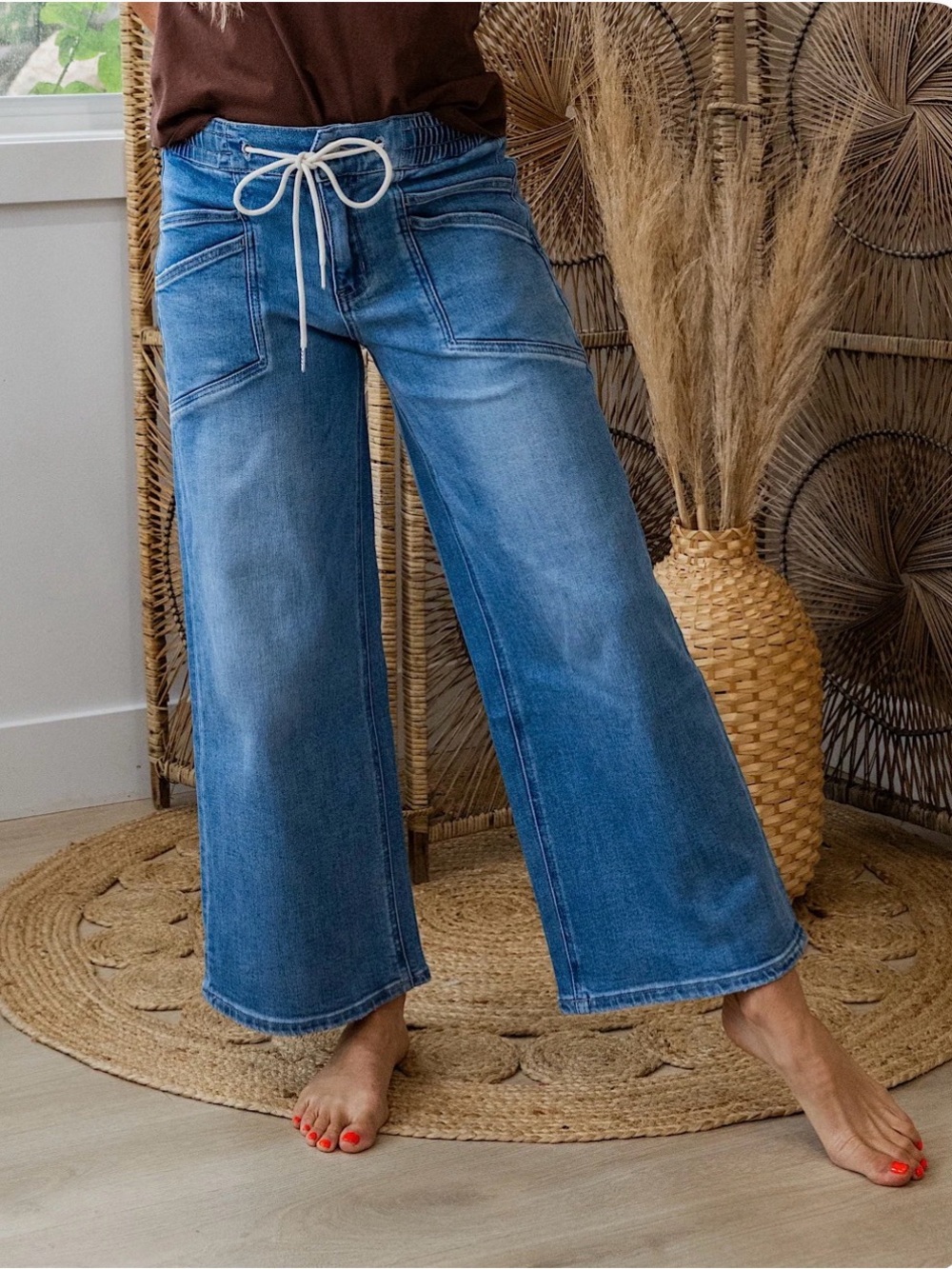 Vervet wide leg drawstring jeans - Picture 3 of 8